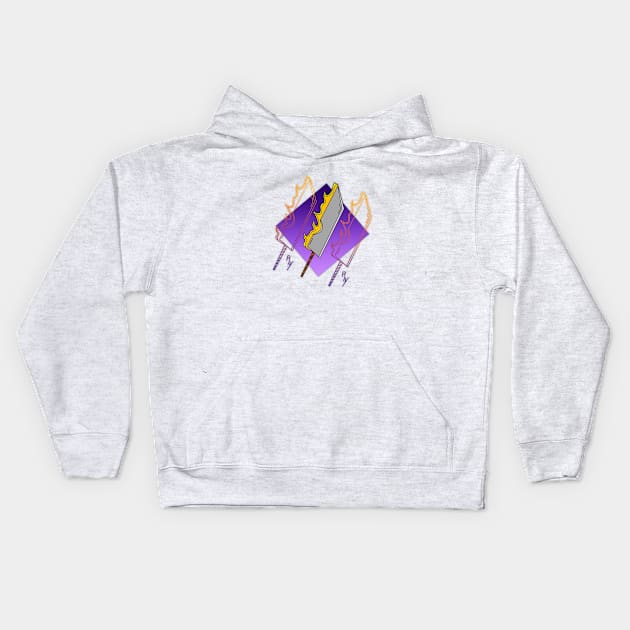 Sword on fire Kids Hoodie by RuYa